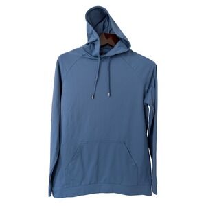 Grayson & Dunn Mens Performance Hoodie Blue Stretch Golf Pullover Size M